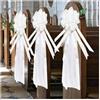 Waltonalice Fiocco per auto, per matrimonio, per sedia, bianco, 2 pezzi, con fiocco in tulle, per matrimoni, feste, compleanni, colore bianco # 2