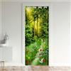 Odot Tende Oscuranti per Porta con Occhielli, Motivo Foresta Tenda Divisoria per Stanza Tende con Occhielli per Interni Tenda Porta Isolamento Termico (80x180cm,Pianta da Fiore)