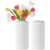 Fyfjur Vaso per fiori, 2 vasi in plastica per fiori, a righe, bianco (20 x 10 cm)