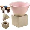 XRXRX Tazze da tè Giapponesi in Ceramica,Tazza da caffè in Ceramica con Base, Cilindriche, per tè Matcha, Vino, tè Bianco, caffè, Bevande, Imbuto A Canne Triangolare Vintage Tazza in Ceramica