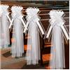 Waltonalice 2 fiocchi per auto, per matrimonio, per sedia, colore bianco, con fiocco in tulle, per matrimoni, feste, compleanni, colore bianco # 1