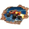 Grenric Blaze and The Monster Machines Art Wall Sticker per la camera dei bambini, 3D Anime Cartoon DIY autoadesivo rimovibile decalcomanie da parete sfondo Decor