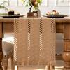 AwzyGous Runner da Tavolo Marrone 30x140cm Decorazione Boho con Nappe in Macramè Tovaglia in Cotone e Lino per Tavolo da Pranzo da Cucina per Matrimoni Rustica in Stile Country Colori Naturali Lavabili