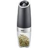 GEFU Giva - Macinasale e pepe con sensore di inclinazione e LED, meccanismo di macinazione in ceramica regolabile in modo continuo, in acciaio inox, batterie incluse