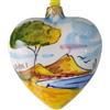 Generico Palline di natale in ceramica fatte a mano-Napoli,limoni (Cuore veduta Napoli)