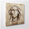 ConKrea QUADRO MODERNO su Tela Canvas - INDIANI D'AMERICA - Pellerossa Nativi americani - 30x30cm - Spessore 2cm
