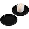 Teaaha 2 portacandele in ferro nero, 9,1 cm, in metallo, eleganti piatti decorativi per coni di incenso, spa, matrimoni, decorazioni per la casa