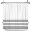ASDCXZ Tenda da doccia grigia, 180 x 220 cm, moderna, grigio e bianco, motivo a strisce, impermeabile, in tessuto, lavabile, in poliestere, per vasca da bagno con 12 tende da doccia Hake
