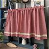 izielad Tenda Corta Rossa Tenda da Cucina a Quadri Stile Rustico da Bistrò per Casa di Campagna Cucina Corta Oscurante da Bistrò Tende Corta a Quadri LxA 65x40cm