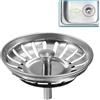 VBKITW Tappo filtro per Lavello da Cucina, tappo di scarico per filtro addensato da cucina in acciaio inossidabile, filtro di scarico cucina,dimensionato per lavelli 79-82 mm (Diametro: 80 mm)