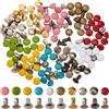 GORGECRAFT 300pz 10 Colori Mini Rivetti Borchie 0.16 Pollici Ottone Doppi Cappucci Rivetti per Lavorazione della Pelle Borchie Tubolari in Metallo per delle Bambole Borse da Cucito Realizzazione