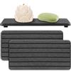 Generic Confezione da 2 vassoi per lavabo da bagno, assorbi acqua, vassoio per asciugatura in pietra per lavello del bagno e organizer da cucina, ad asciugatura rapida, portasapone e spugna (grigio scuro)