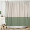 ASDCXZ Tenda da Doccia Verde 180x240 cm, Motivo Moderno Beige e Verde Intrecciato Impermeabile, Tenda da Doccia in Tessuto Lavabile in Lavatrice in Poliestere per Vasca da Bagno con 12 Ganci per