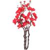 IMUSINICE 3 Pezzi Rami di Fiori di Prugno Artificiali Rossi Mazzo di Fiori Finti per Decorazioni Casa Centrotavola e Ufficio Artificiali Resistenti