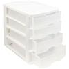 PlasticForte Cassettiera in plastica bianca 4 cassetti 35 x 27 x 35,5 cm