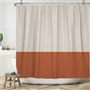 ASDCXZ Tenda da doccia arancione, 180 x 240 cm, moderna, beige, arancione, motivo giunto, impermeabile, in tessuto, lavabile, in tessuto di poliestere, per vasca da bagno con 12 tende da doccia Hake