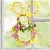 TaimeiMao 35 cm Ghirlanda pasquale con uova, ghirlanda artificiale per porta, ghirlanda con uovo di Pasqua e luce LED, ghirlanda a forma di coniglio per primavera, ideale per decorazione pasquale, decorazione