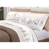 BIANCHERIAWEB Completo Lenzuola Letto Pensieri Delicati 100% Cotone Disegno Gufi Matrimoniale Beige