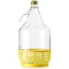 MERYLIN SHOP Damigiana Dama di Vetro da 5 Litri con Cestino in Plastica e Manico, per Olio, Vino, Alcool (TRASPARENTE, 2 PEZZI)
