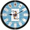 Horienteeon Orologio da poker a forma di vanga con carte da gioco Texas Hold 'em, moderno, orologio da parete silenzioso senza ticchettio, funzionamento a batteria, per cucina, camera da letto, bagno,