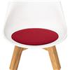 FILU Cuscini in feltro, confezione da 2, colore rosso scuro, rotondi, 35 cm, per interni ed esterni, decorazione per qualsiasi sedia in soggiorno o sala da pranzo, sedia da giardino/balcone