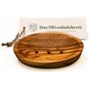 das Olivenholzbrett Piattino Portasapone con Fori, Ovale, in Ulivo Circa 13cm - 13cm