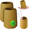 KADAX Bicchieri da bagno in ceramica, 2 pezzi, bicchiere per spazzolini da denti, bicchiere per spazzolino da denti, bicchiere da bagno, tazza da bagno, porta spazzolini (giallo)