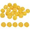 M METERXITY 20-Pz Palle Vimini Rattan 40mm/1.6 Palle Decorative Rattan Sfere Riempitive Vasi Riempitivi Ciotole per Natale/Matrimoni/Thanksgiving/Arredamento Casa [Giallo]