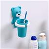 PLUMASUL Ubrand - Portaspazzolino da parete per bambini, motivo: orso di cartone animato, con ventosa per risciacquo, da appendere alla parete, organizer per il bagno e dentifricio