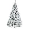 Generico Albero di Natale INNEVATO VERDE FLOCCATO Effetto Neve LAPPONIA Abete artificiale 60/120/150/210 CM PINO 500 punte rami Neve finta MOLTO FOLTO stand BASE IN METALLO (120 cm)