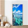Generico Oceano Turchese Adesivo Porta Autoadesiva, Mare Blu Adesivi per Porte 3D, Paesaggio Naturale Carta da Parati in Vinile per la Casa 77x200 cm