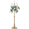 Sziqiqi 124cm Candeliere in Metallo, Candelabro a 5 Bracci Antico Portacandele Decorativo Centrotavola per Matrimoni Feste Eventi, Oro