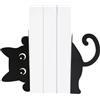 Generico Porta Libri per Librerie | 2 Pezzi in Metallo Nero a Forma di Gatto per Fermalibri | PortaLibri Per Scaffali E Libreria - Per Donne E Appassionati Scrivania Ufficio Scuola Casa Cucina Libreria Scaffal