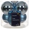 Kaemingk Palline di Natale in Vetro, 8 cm, 6 Pezzi, Opache e Lucide, Grandi Decorazioni per Albero di Natale, Blu Ghiaccio