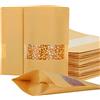 GOYADA 200 sacchetti con zip kraft, 14 x 20 cm, per alimenti con finestra, sacchetto per fagioli, tè, spezie, frutta secca