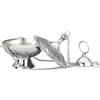 MaMeMi Incensiere Argento Anticato 10 x 10 cm - Messing con Catena 25 cm, da Appoggiare o Oscillare - per Incenso, Resine e Erbe Aromatiche