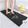 METEOROCK Tappetino Vasca Antiscivolo, 90 x 40 cm Tappeto Antiscivolo Vasca con Grandi Fori di Drenaggio, Forte Aspirazione, Design Rilassante per i Piedi, Nero