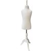 The Shopfitting Shop Manichino da sarta Milan per bambini 6-8 anni, bianco, fornito con un treppiede in legno bianco deluxe
