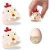 PEUTIER 2 Pezzi di Spazzola per Uova, Pulitore per Spazzole per Uova in Silicone a Forma di Testa di Pollo Macchina Lavauova Multifunzionale Strumento Lavaggio Uova Riutilizzabile per Uova Fresche