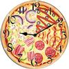 Horienteeon Orologio da parete a tema pizza per la cucina Orologio da parete per ristorante a tema fast food Orologio da parete artistico da appendere silenzioso senza ticchettio Orologio da parete a