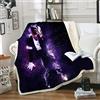 LNXSESN Plaid Matrimoniale Michael Jackson Viola Coperta Pile Faccia Flanella Lana di Agnello Design A Doppia Faccia Morbido Coperta Pile Matrimoniale Plaid Divano Addensare Coperte Durevole 150x200cm