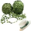 FIBOUND 2 Rotoli di Nastro Vite Artificiale da 20 m, Nastro di Foglie Vite Artificiali Verdi, Nastro Edera Verde Finta, Adatto per Fai te, Arte, Artigianato, Nastro per Decorazioni Murali
