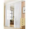 WOLTU Tenda Trasparente con Occhielli a 1 Pezzo, Finestra con Foulard in Lino ad Anello in Stile Rustico, per Soggiorno, Camera dei Bambini, Camera da Letto, 140 x 245 cm, Bianco