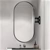 Jcgly Specchio da Parete Ovale Ad Angolo Per Bagno con Braccio Articolato Oscillante e Struttura In Metallo, Specchio Infrangibile, Specchio da Appendere per Soggiorno Moderno, Verticale e Orizzontale ( Col