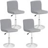 Zinueen Set di 4 fodere per seggiolone bar per sala da pranzo, fodera per sgabello da bar rimovibile e lavabile, copertura estensibile per seggiolone girevole, sgabello corto (grigio)