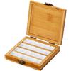 Daaxing Tavolozza con 24 griglie in legno di bambù per acquerelli, portatile, vuota, con coperchio, contenitore per acquerelli (chiusura laterale a scatto)