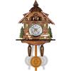 OUOULAJY Decorativo e delicato orologio a cucù in legno aggiungere fascino alla casa preciso e accurato tradizionale orologio chalet della Foresta Nera cm009
