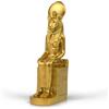 TRANSGOOD TRANGSOOG Statuetta della dea egizia Sekhmet seduta sul trono, alta 9,7 cm, statuetta da collezione color oro