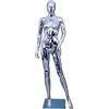 Rozhuhro Manichino Sartoriale da Donna, Manichino da vetrina, Busto Torso da Donna per vetrine, Manichino da Sartoria,Argento,4