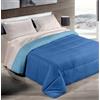 HomeLife Piumone Matrimoniale Invernale 240 x 260 cm Made in Italy, Blu e Azzurro - Trapunta Matrimoniale Invernale Double Face, Calda e Anallergica - Piumino Matrimoniale in Poliestere Colorato